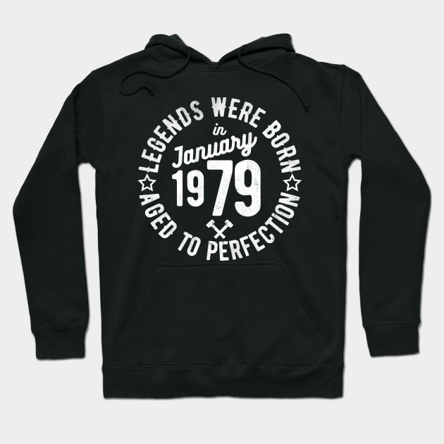 Legends Were Born in January 1979 Hoodie by cowyark rubbark